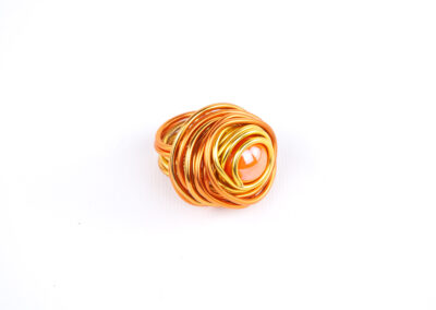 Anello Alluminio arancio giallo perla arancio