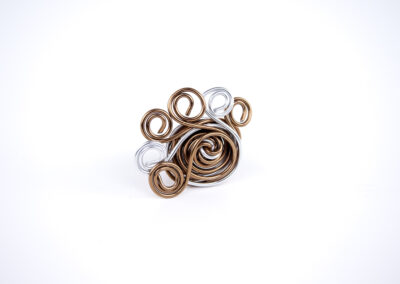 Anello Fiore alluminio bronzo